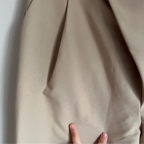 ADAY Portfolio Pants High Waisted Tapered Trousers in Latte Light Tan - Picture 8 of 12